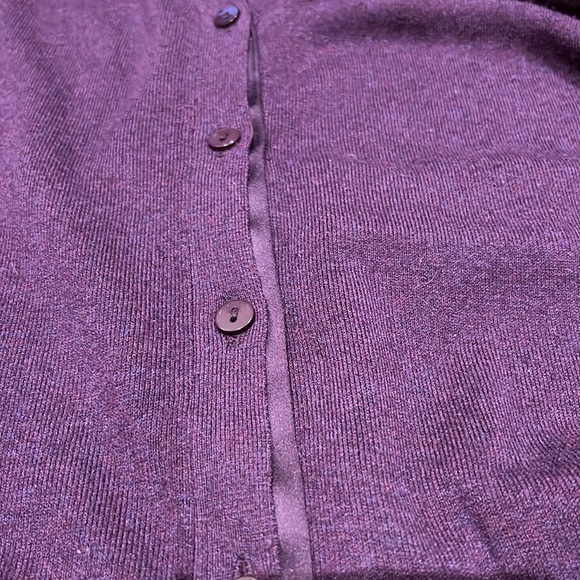 Plum Button down Cardigan, Size Medium - Picture 8 of 8